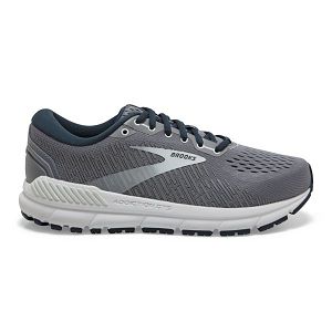 Brooks Addiction GTS 15 Road Running Shoes - Womens, Grey/Navy/White | IE-JOR123670